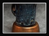 Glaze App C.  C. Matte Black (O) (SG146); Float Blue (C) (SG152) 1/2; Seamist (E) (SG160) 1/4.			