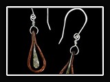 M010.  Hammered copper earrings, with aluminum embellishment.